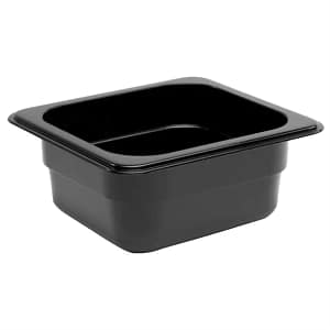 Vogue U469 Black Polycarbonate Gastronorm Pan 1/6 GN with 65mm Depth and 1.5L Capacity