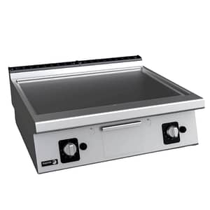 Fagor FT-G710L bench top natural gas griddle, 800mm mild steel plate, thermostatic – front view, Australia