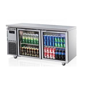 Turbo Air KGR15-2 (600) Compact Undercounter Glass Door Refrigerator – 1500mm Wide