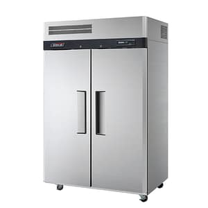 Turbo Air KF45-2(HC) upright freezer 1215L stainless steel, 2 solid doors, digital control, R290 refrigerant – front view, Australia