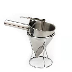 Kitchen Knock Batter Dispenser with Stand - Stainless Steel for Pancakes & More