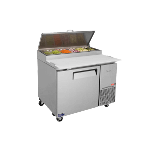 Turbo Air KHR9-1-N salad prep table fridge 213L, 1 door, 900mm wide stainless steel with hooded lid, Australia