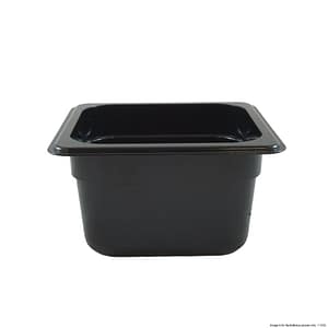FED JW-P164B Black Polypropylene 1/6 Gastronorm Pan with 100mm Depth and Non-Stick Interior