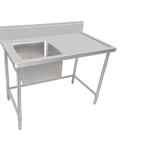 Kitchen Knock 900x700mm Stainless Steel Single Sink Bench - Left