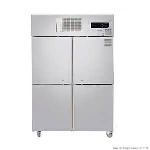 Thermaster SN1000TNM stainless steel 4 half door fridge with 1000L capacity, ideal for restaurants and commercial kitchens