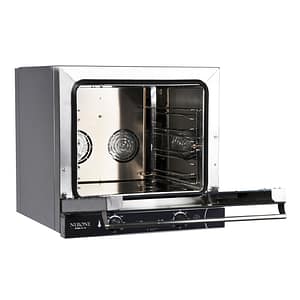 Tecnodom TDE-4C Nerone EKO convection oven, 4 trays 435×350, stainless steel, 280°C, 2.35kW – front view, Australia