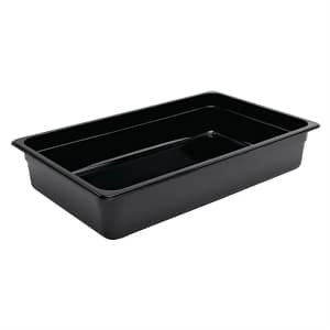 Vogue U455 Black Polycarbonate Gastronorm Pan 1/1 GN with 100mm Depth and 13.12L Capacity