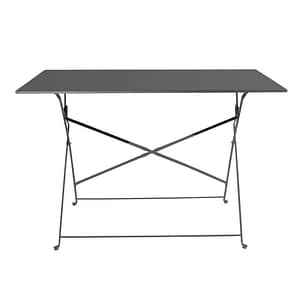 Bolero CH968 black pavement style folding table 1100×700mm powder coated steel – Australia