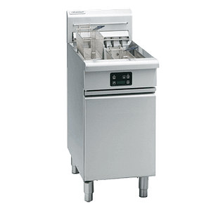 Waldorf FN8120GE 450mm single-pan gas fryer with 20L oil, digital thermostat, 31kg/hr output – Australia