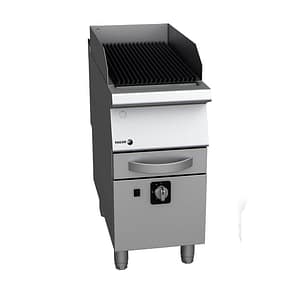 Fagor B-G9051 Kore 900 NG chargrill, 400mm wide, 11kW stainless steel body, reversible cast iron grills – front view, Australia