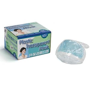 Plastic Transparent Mask for food service 056611