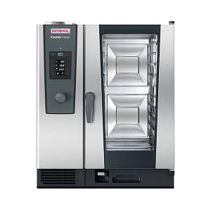 Rational iCombi Pro ICP101 electric combi oven with 10×1/1 GN trays, 850 mm wide, stainless steel – front view, Australia