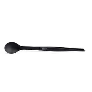 Ambrogio Sanelli A1154017B chef tasting spoon and tweezers 17cm black, stainless steel, dual-use utensil for plating and tasting, made in Germany, Australia