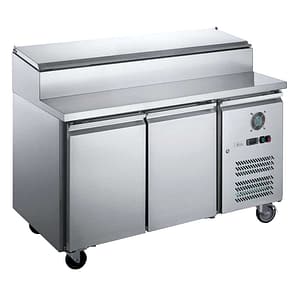 FED-X XSS7C13S2V two door stainless steel sandwich counter, 282L, fan-forced cooling – front view, Australia