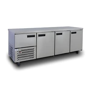 Anvil UBS2400(H) stainless steel under bar fridge, 886L, 2400mm wide, 3½ doors – front view, Australia