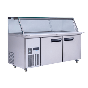 Thermaster PG180FA-XG cold salad and noodle bar, 800L, 5×GN pans, stainless steel, +1 to +5°C – front view, Australia