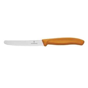 Victorinox FZ377 wavy edge steak and tomato knife 110mm, orange handle, stainless steel – Australia