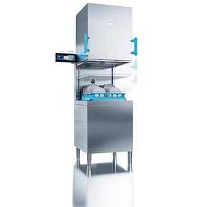 Meiko M-iClean HM hood passthrough dishwasher, German made, stainless steel, automatic hood – front view, Australia