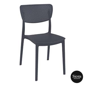 Commercial Grade Anthracite Lucy Chair - Heavy Duty One-Piece Chair by Siesta, Turkey