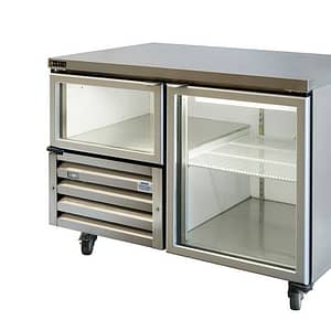 Anvil UBG1200(H) Under Bench Fridge with 1½ Glass Doors – 360L Capacity