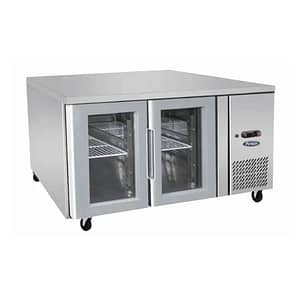 Atosa EPF3721 1360mm Two-Door Glass Fridge Table