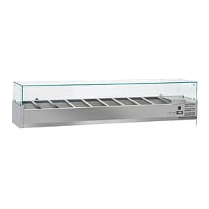 Anvil VRX2000 Refrigerated Glass Canopy Unit with 9×1/3 GN Pan Capacity and Digital Thermostat