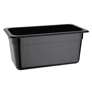 Vogue U464 Black Polycarbonate Gastronorm Pan 1/3 GN with 150mm Depth and 5.7L Capacity