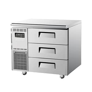 Turbo Air KUR9-3D-3(HC) Compact Series: 3-Drawer Undercounter Fridge - 900mm