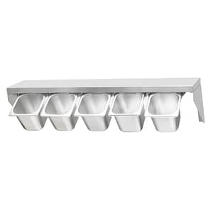 Kitchen Knock 620352 Stainless Wall Shelf GN Pan Rack with 40kg Capacity – 1200x300mm
