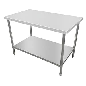 Kitchen Knock 419917 stainless steel work bench with undershelf, 700×700×900mm, SUS304 top – front view, Australia