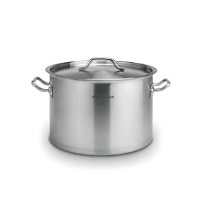 Kitchen Knock 041989 12L stainless steel stock pot with rolled edge and handles, induction and gas compatible – front view, Australia