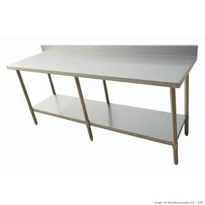 FED 2100-7-WBB 2100mm Stainless Table with Splashback & 6 Legs