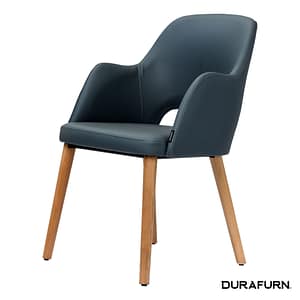 Furnlink Durafurn Sorbet Chair - Trojan Oak Legs/Anthracite Vinyl