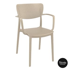 Commercial Grade Taupe Loft Armchair - Heavy Duty One-Piece Armchair by Siesta, Turkey
