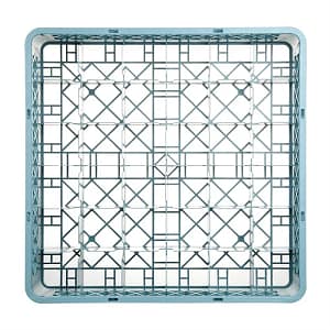 Vogue F614 glass rack with 36 compartments, 500mm, grey plastic – top view, Australia