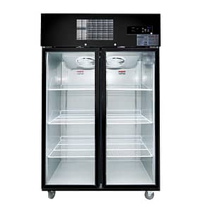 Thermaster SUFG1000B Double Glass Door Upright Freezer with 1000L Capacity in Black Stainless Steel