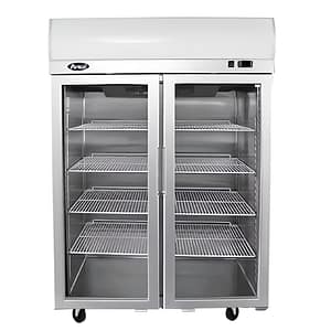 Atosa YCF9402 Double Glass Door Refrigerator with 900L Capacity, Stainless Steel, Embraco Compressor