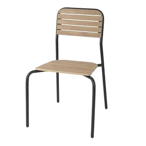 Bolero FU537 Santorini Wood Effect Outdoor Chairs – Set of 4
