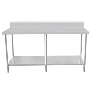 Kitchen Knock 621207 stainless steel work bench with splashback & undershelf 2400×800×900+150mm