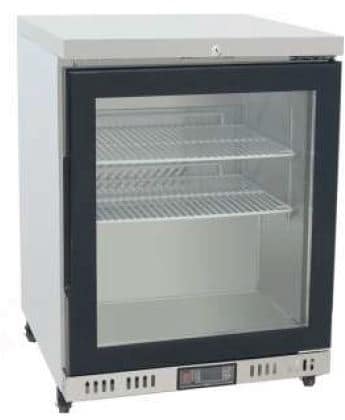 Atosa MBC24FG bar freezer cabinet 105L, stainless steel, fan-cooled, lockable door – front view, Australia