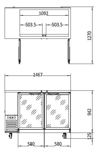 Atosa MBB59G 2 Glass Door Back Bar Refrigerator – 390L - Image 4