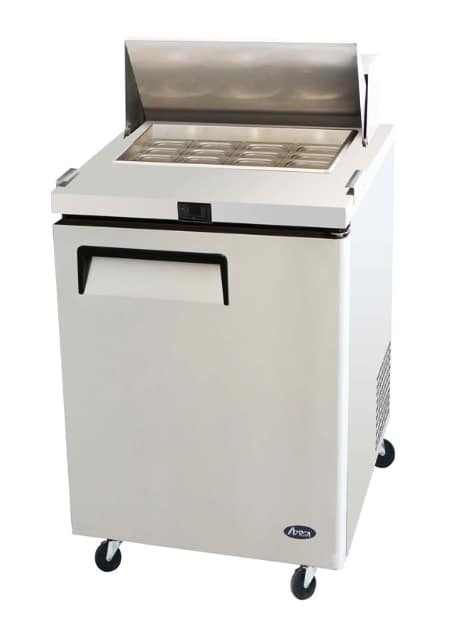 Atosa MSF8305 1-Door Sandwich Prep Table Fridge showcasing 200L capacity with GN pan holders