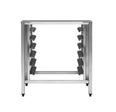Turbofan SK40A stainless steel oven stand with adjustable feet, ideal for 5 & 7 tray combi ovens in commercial kitchens