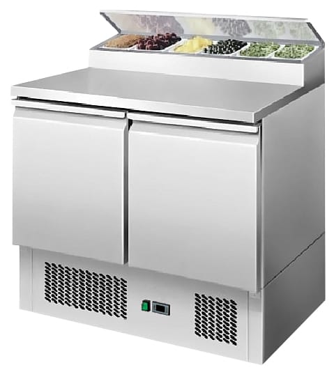 Atosa ESL3832 2-Door Open Top Saladette Fridge with Stainless Steel Top - 900mm