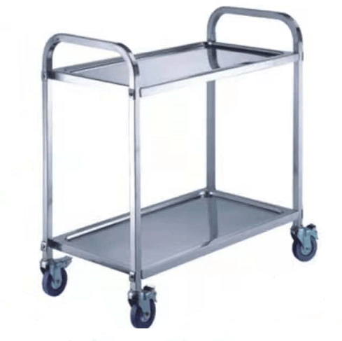 Kitchen Knock 2 Tier Stainless Steel Serving Trolley, Large 950×500×950mm