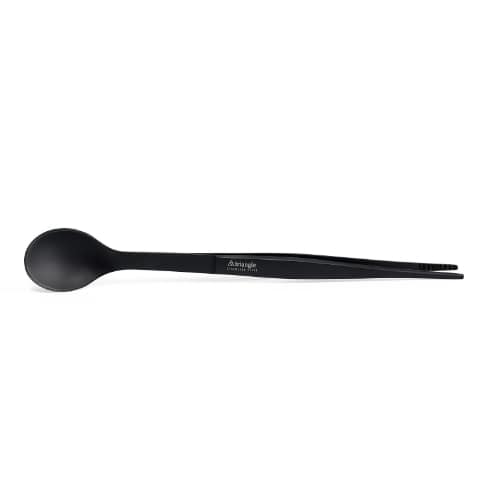 Ambrogio Sanelli A1154017B chef tasting spoon and tweezers 17cm black, stainless steel, dual-use utensil for plating and tasting, made in Germany, Australia