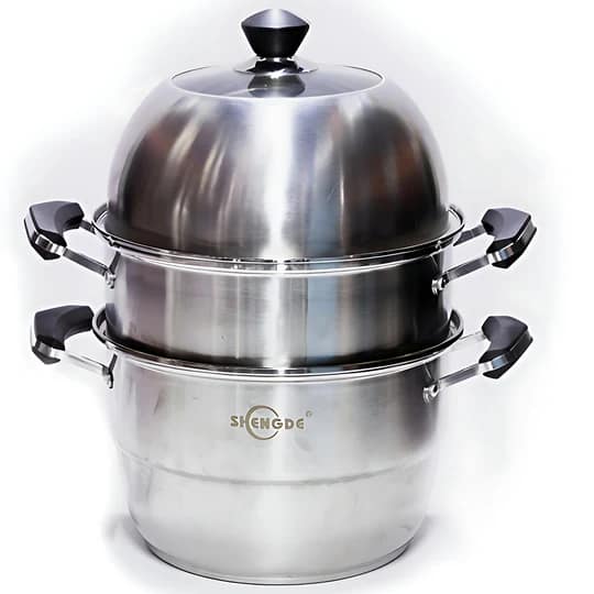 Kitchen Knock 385144 Stainless Steel Steam Pot – 320mm Diameter, Food Grade, Gas Compatible