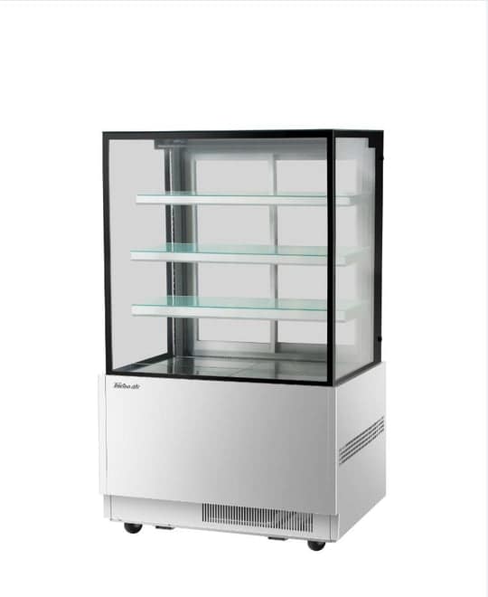 Turbo Air TBP900-3 cake display fridge with 3 shelves (4 tiers), 900mm, 240V, stainless steel & heated glass – front view, Australia