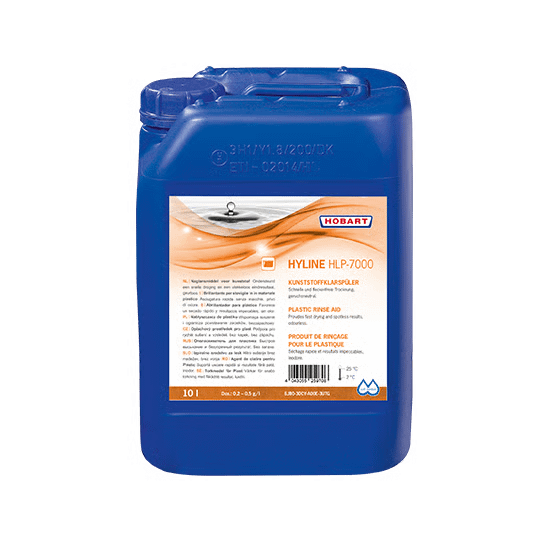 Hobart Hyline HLP-7000 plastic rinse aid 10 L bottle for commercial dishwashers and glasswashers – eco formulation, Australia