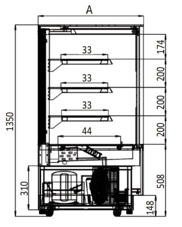 Atosa ATO-WDF177Z Four Tier Cake Showcase - 730 Litres - Image 4